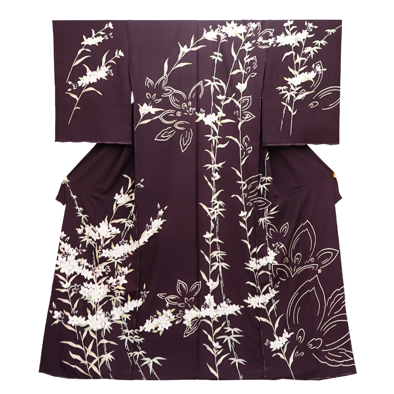 特選本加賀友禅手描訪問着〈彩楽草花図〉「中谷 文彦」作 − 訪問着