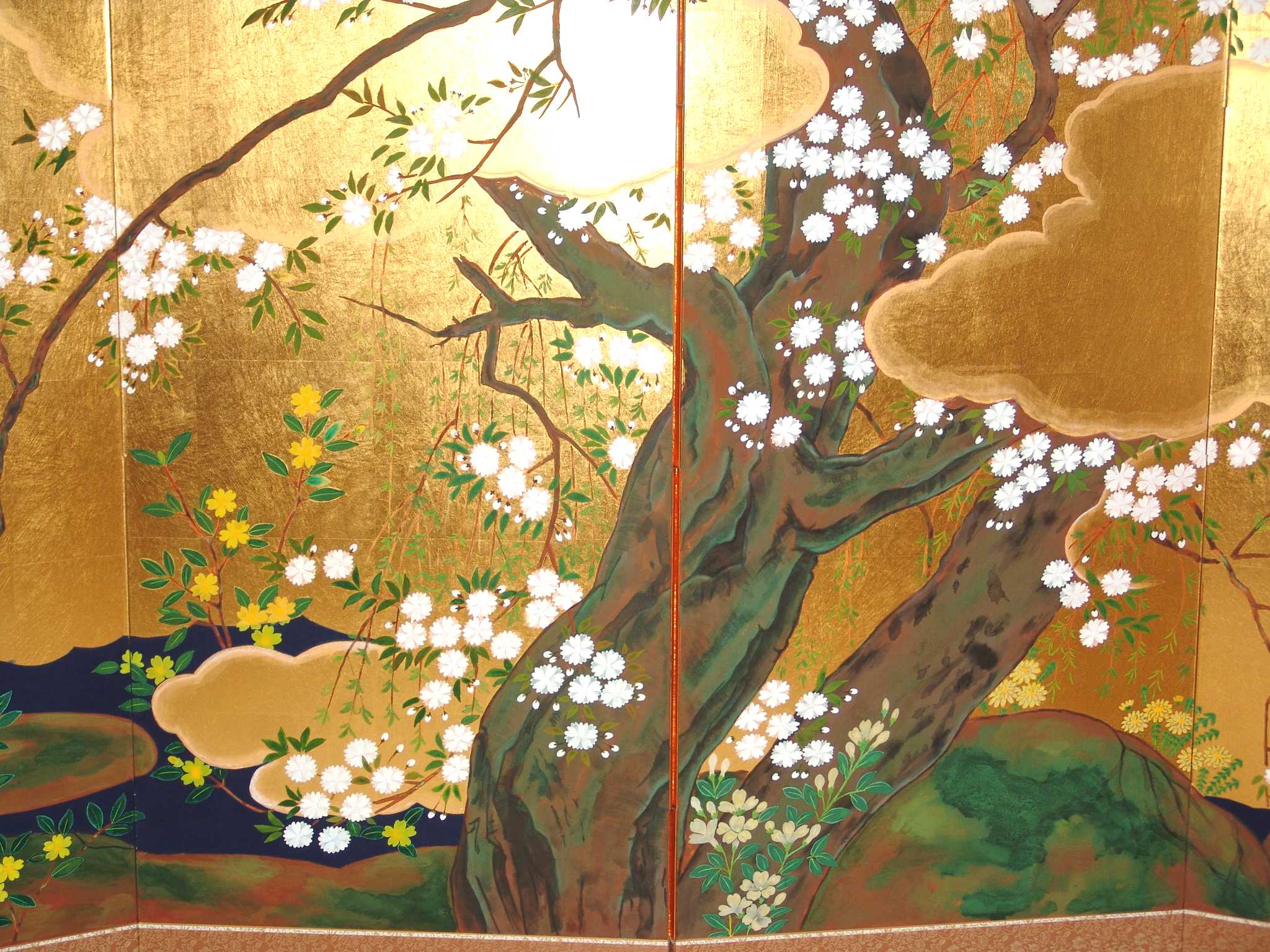 金屏風 日本画金屏風の製造/通信販売(通販) 御子柴屏風店