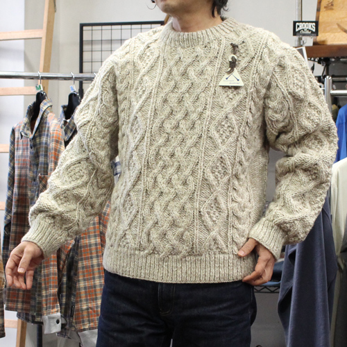 Pherrow's(フェローズ)フィッシャーマンケーブル編みセーター