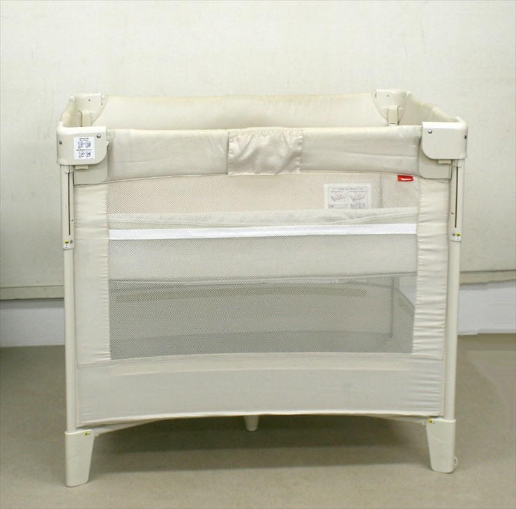 送料無料 ココネルエアー ミルク WH 66046 たたんで運べるベビーベッド