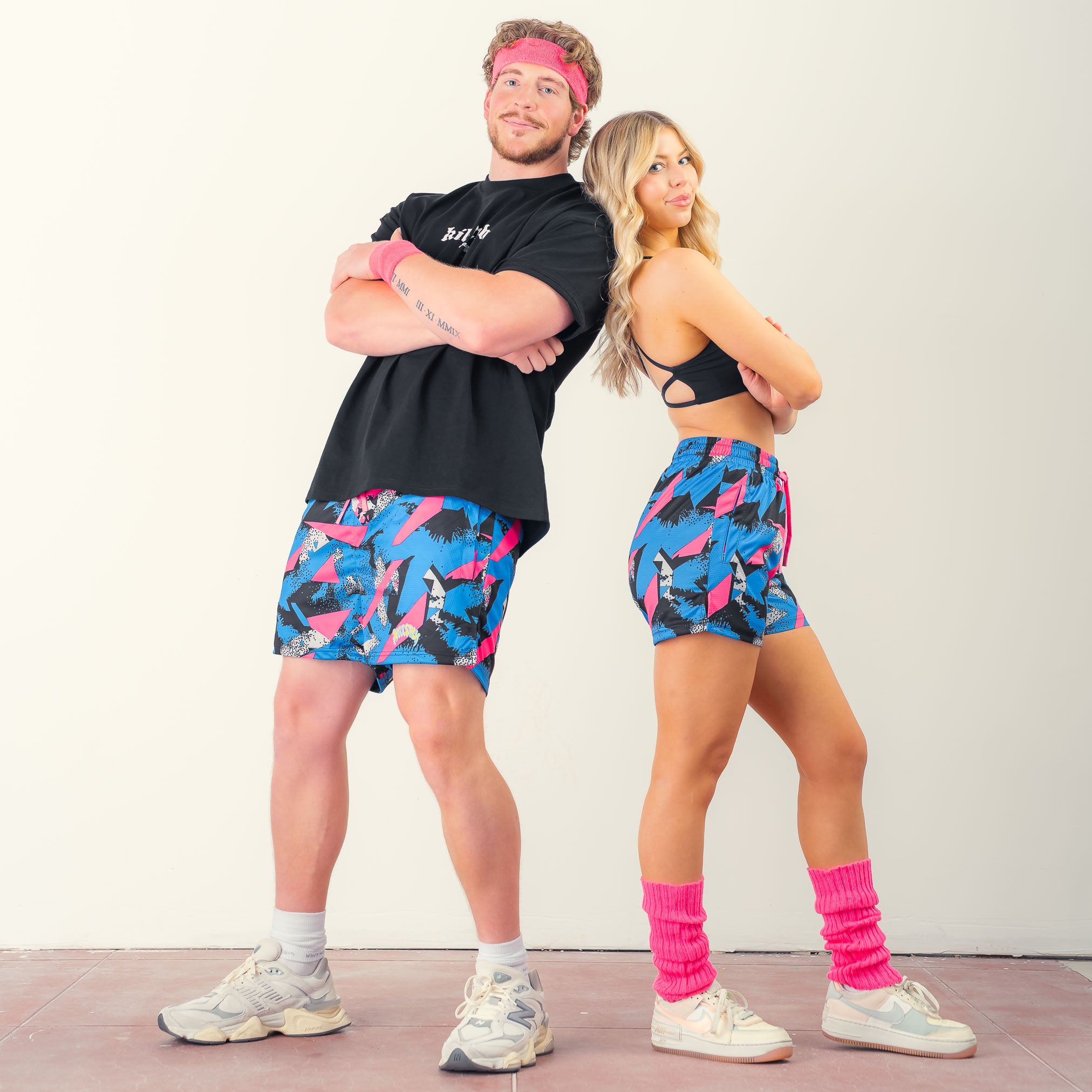 MUAY THAI SHORTS (MID THIGH CUT) RETRO - 80s BLUE – Kill Crew