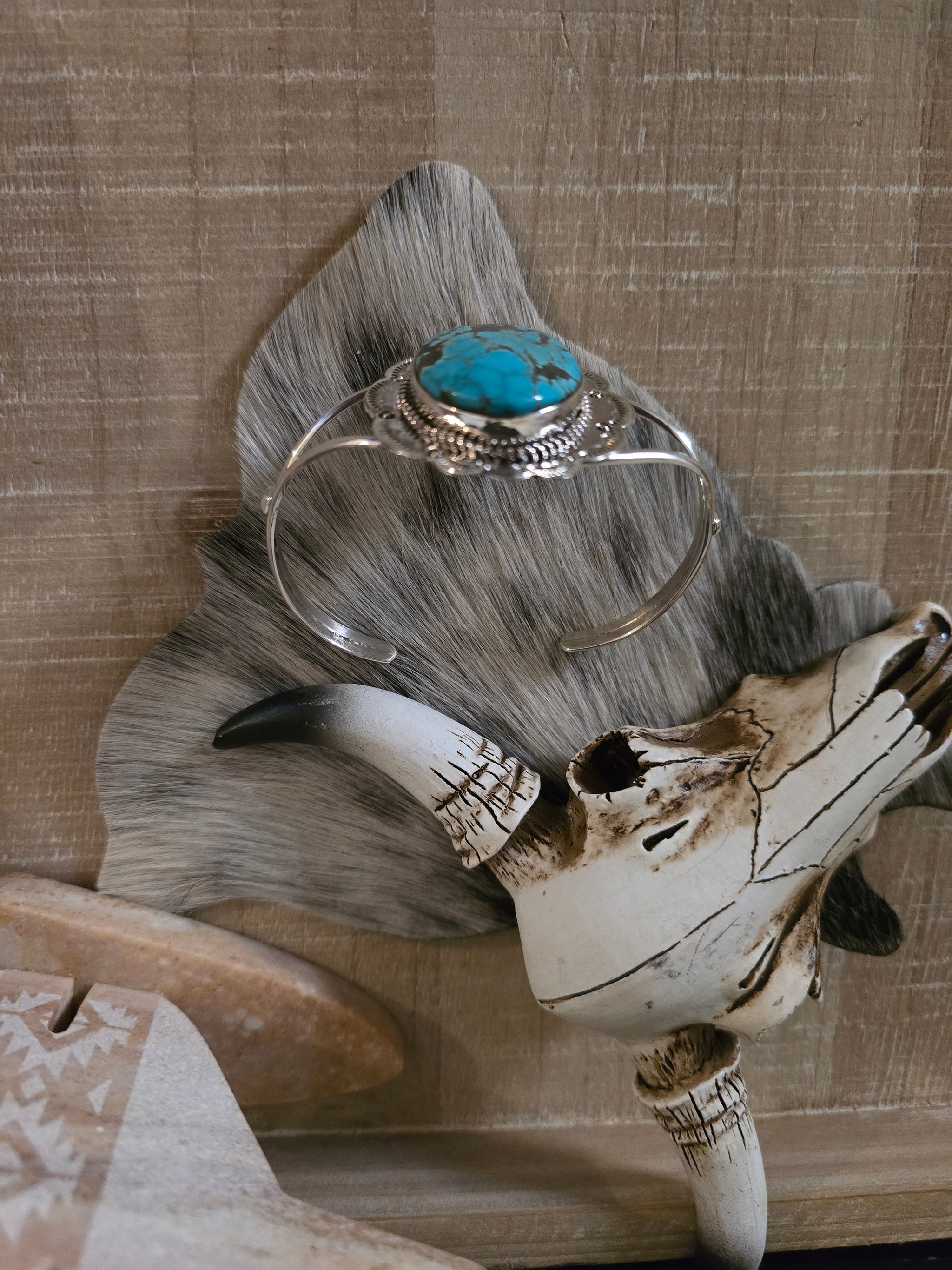RAYMOND YAZZIE PILOT MOUNTAIN TURQUOISE CUFF – Kittie K Ranch and Co