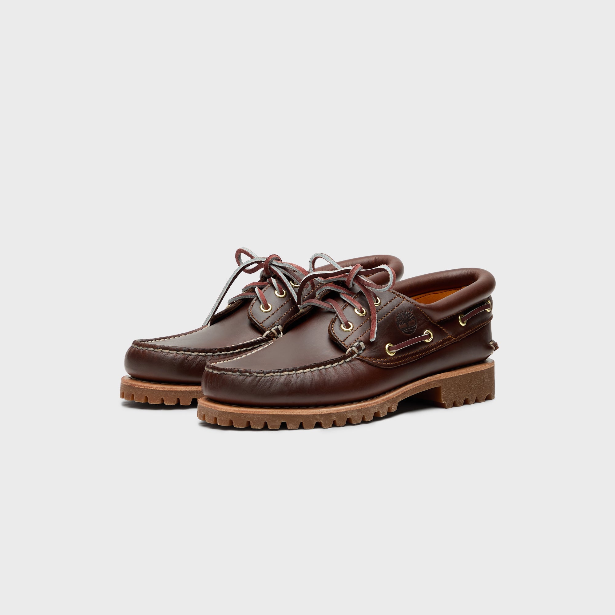 Timberland Authentic Three-Eye Lug Handsewn Boat Shoe - Brown Full