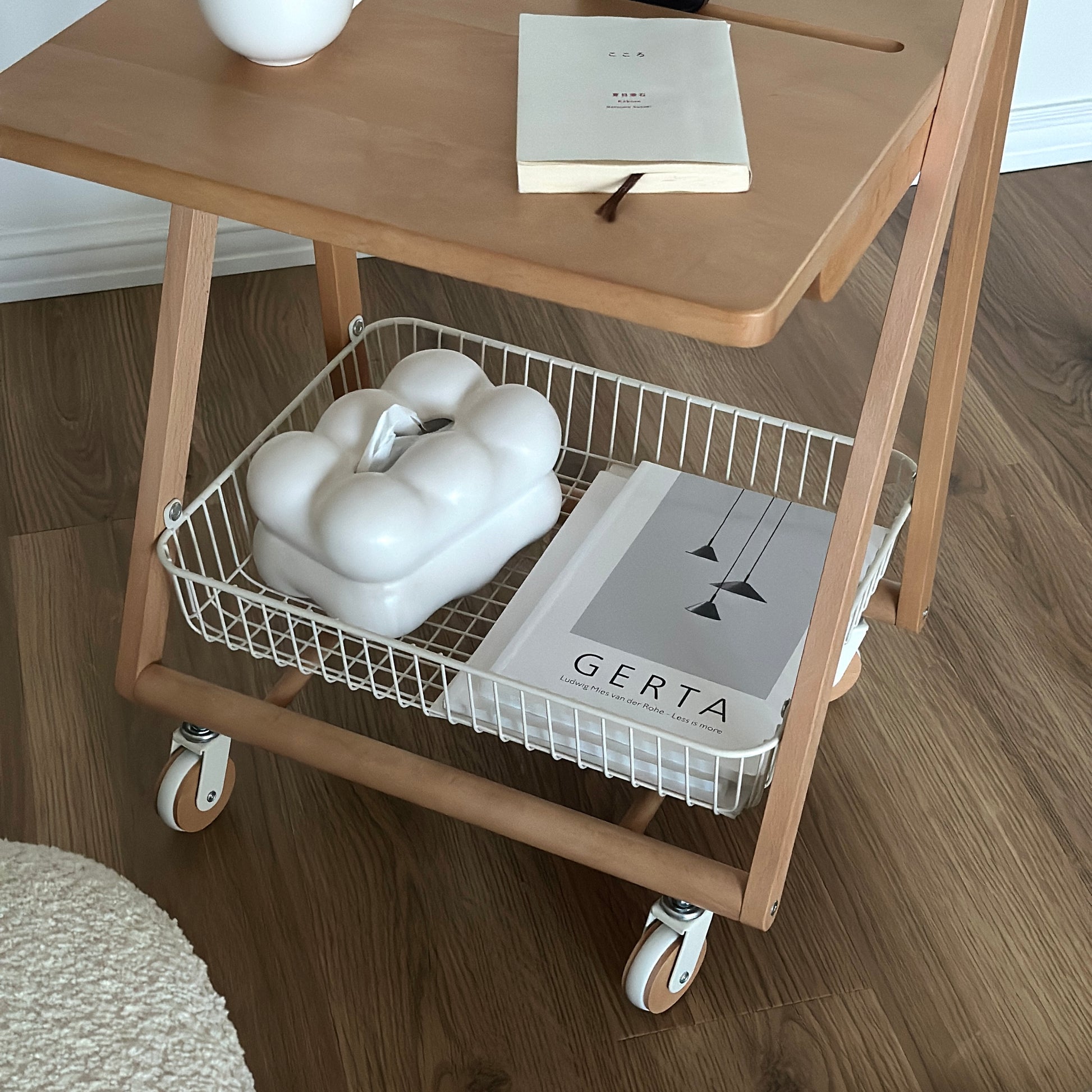 サイドテーブル｜キャスター付ナチュラルサイドテーブル - territory