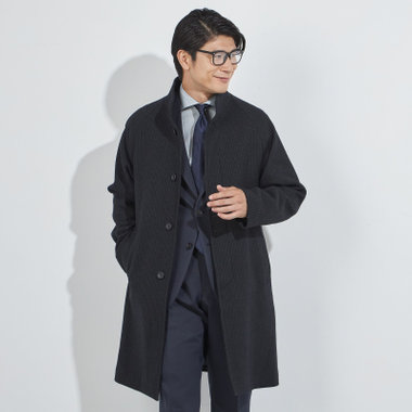 KANSAIMAN collection】ショートスタンドカラーコート/ネイビー/RE