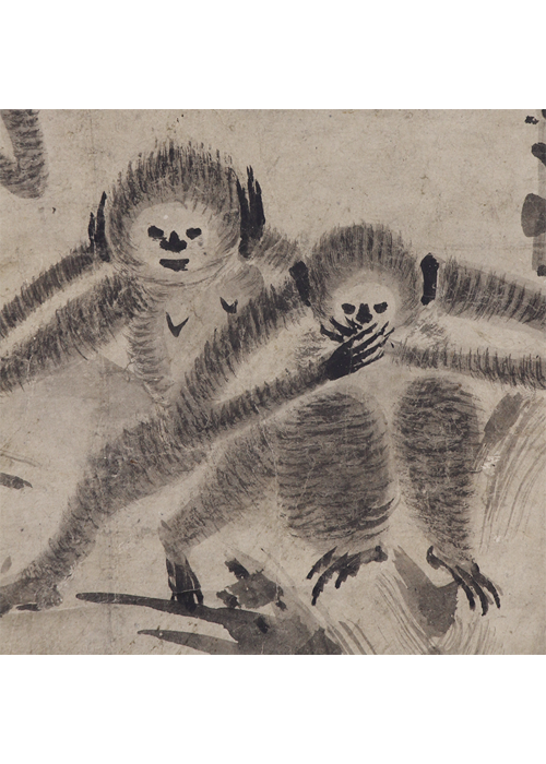 室町桃山期 梅花三猿図 | 古美術瀬戸