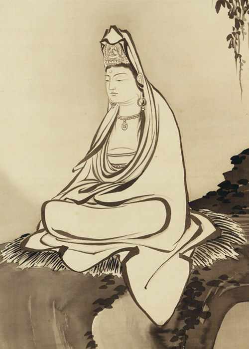 橋本雅邦 観音 瀑布 双幅 | 古美術瀬戸