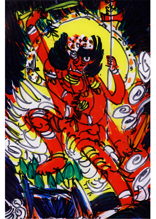 佐藤勝彦画伯 富士山の版画 赤色の背景 激安 投げ売り 佐藤勝彦画伯