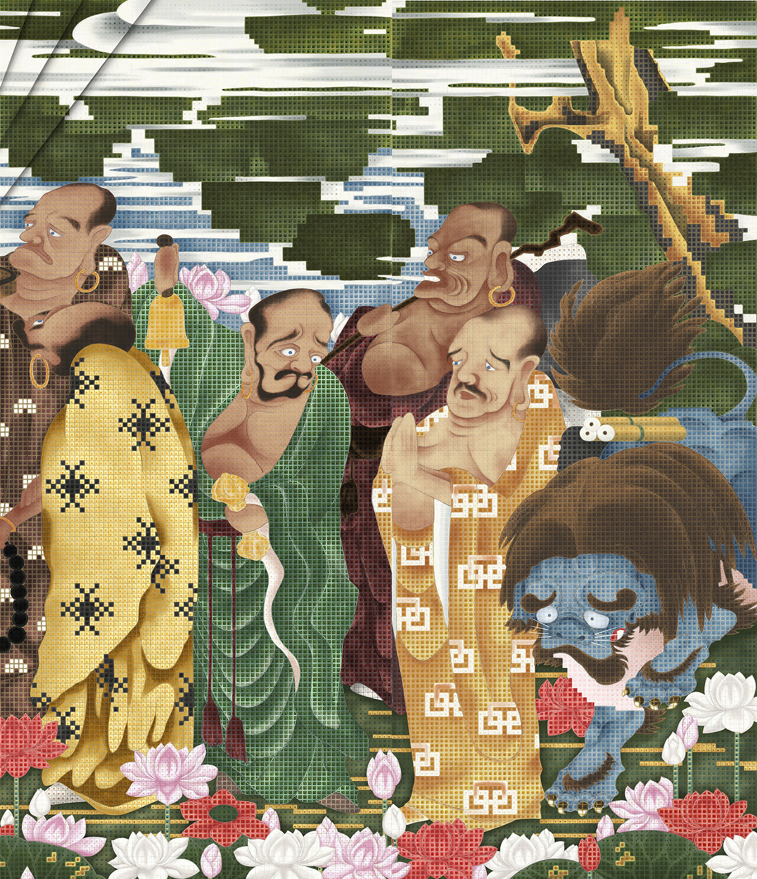 伊藤若冲《釈迦十六羅漢図屏風》デジタル推定復元プロジェクト | Works