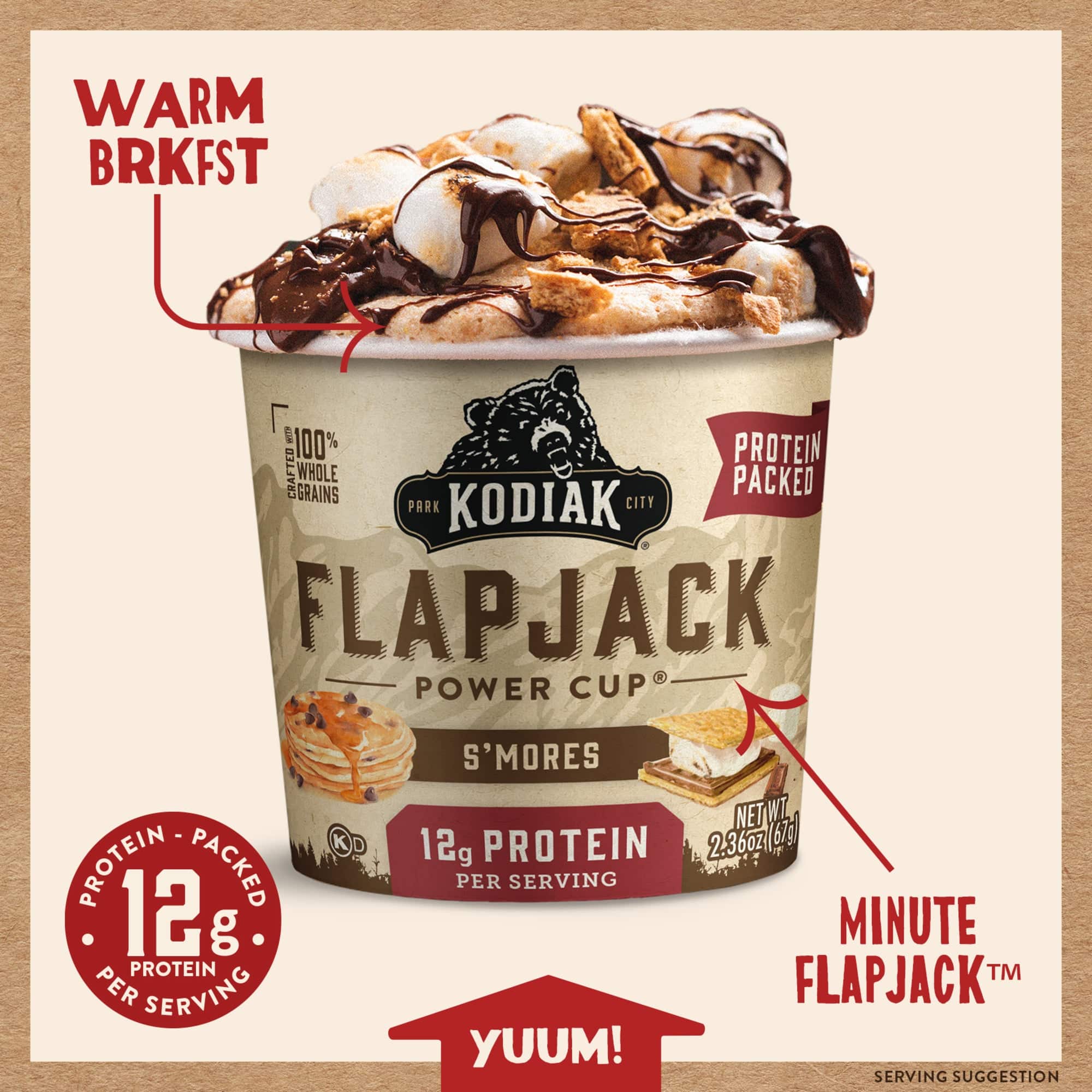 S'Mores Flapjack Power Cup – Campfire Flavor Fast | Kodiak®