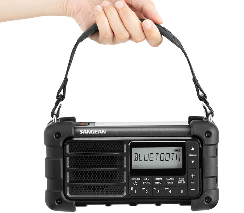 Sangean MMR-99J・AM/FM、Bluetooth、AUX、防塵・防水、手回し