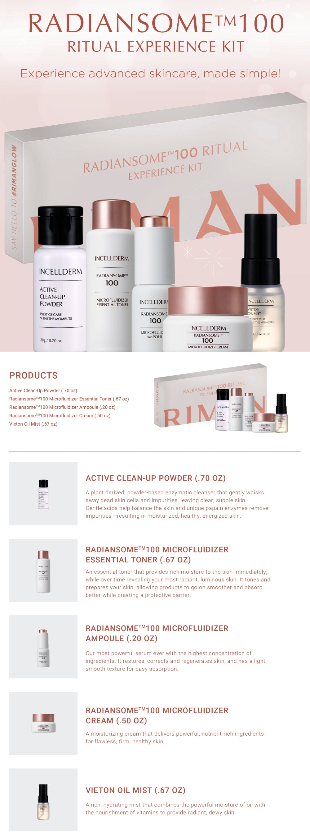 INCELLDERM RADIANSOME RIMAN Ritual Experience Kit – InCellDerm by