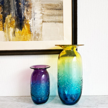 コスタボダ AURORA フラワーベース ブルーxオレンジ オブジェ