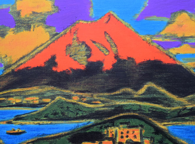 田崎広助「箱根朱富士」リトグラフ 絵画買取・販売の小竹美術