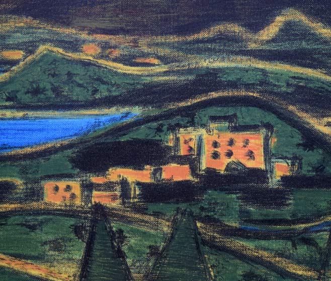 田崎広助「箱根朱富士」リトグラフ 絵画買取・販売の小竹美術