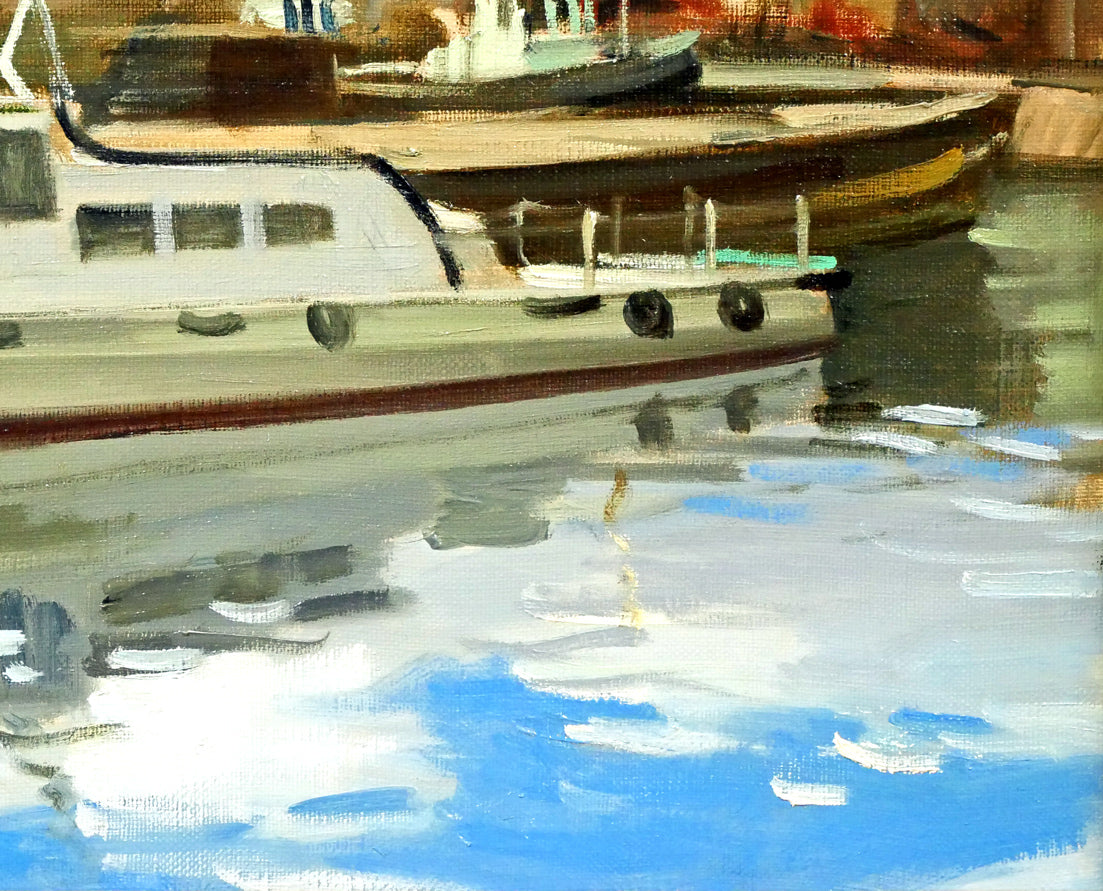 山岸正巳「小樽運河」油絵・F6号 絵画買取・販売の小竹美術