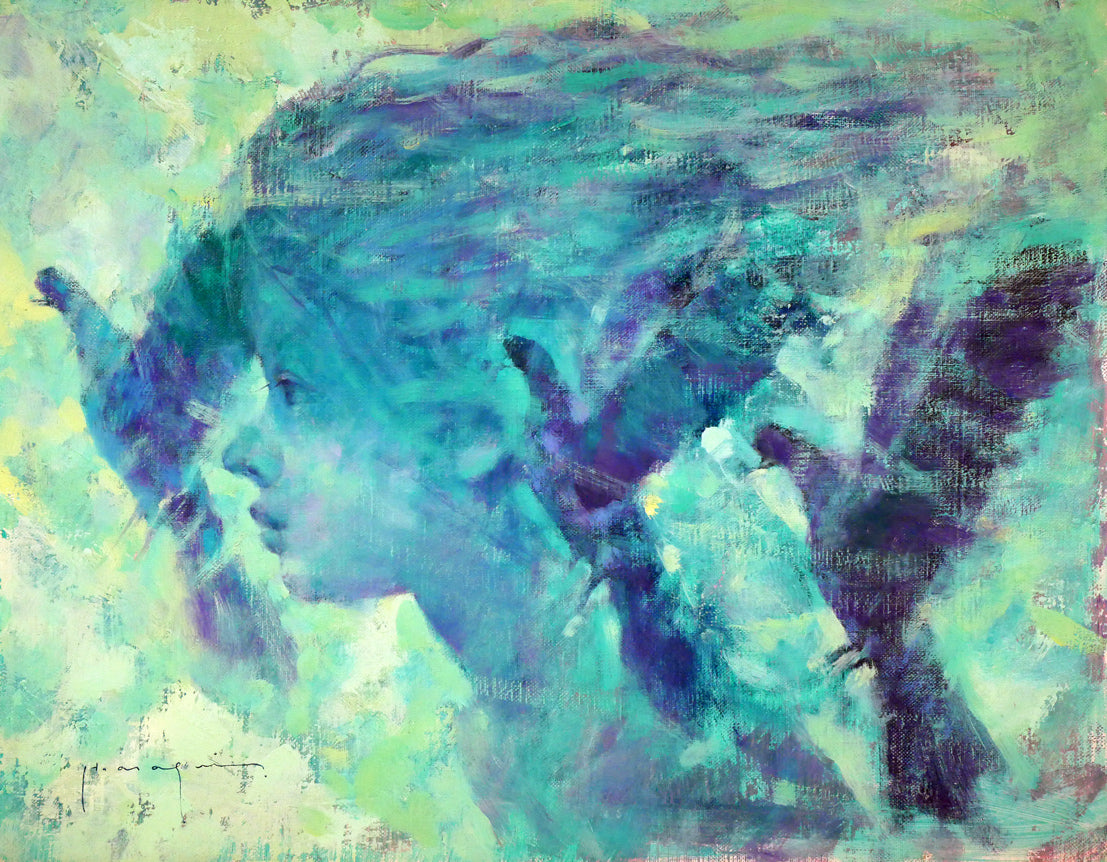 大型絵画 片岡球子 肉筆/油彩画作品 「龍と富士の園」 大型絵画 油彩