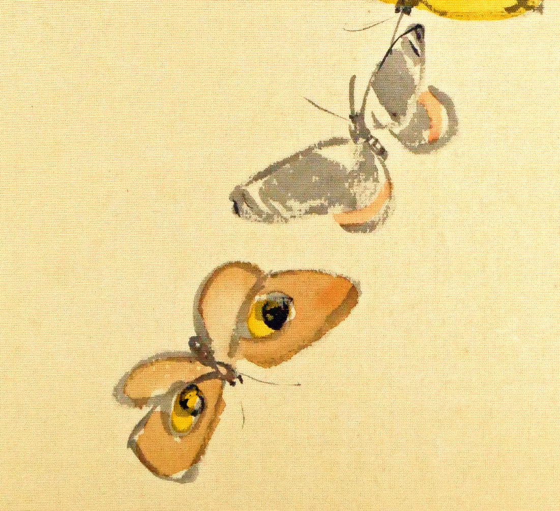 藤島武二「蝶」肉筆彩色画・絹本・色紙額装 絵画買取・販売の小竹美術