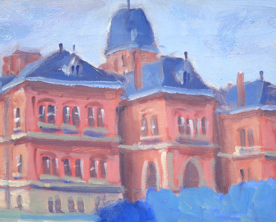 伊藤仁「北海道庁之池」油絵・F6号 絵画買取・販売の小竹美術