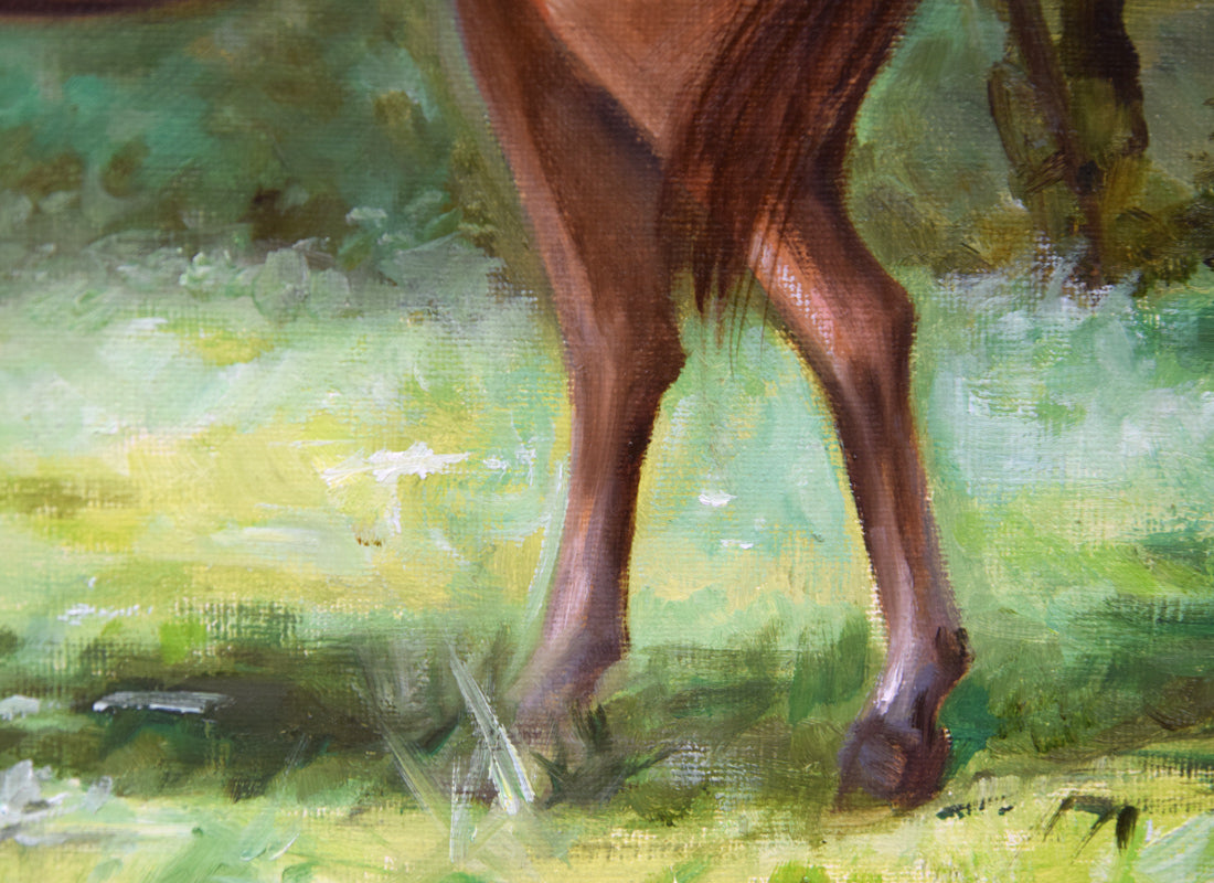 鈴木政輝「馬」油絵・F4号 絵画買取・販売の小竹美術