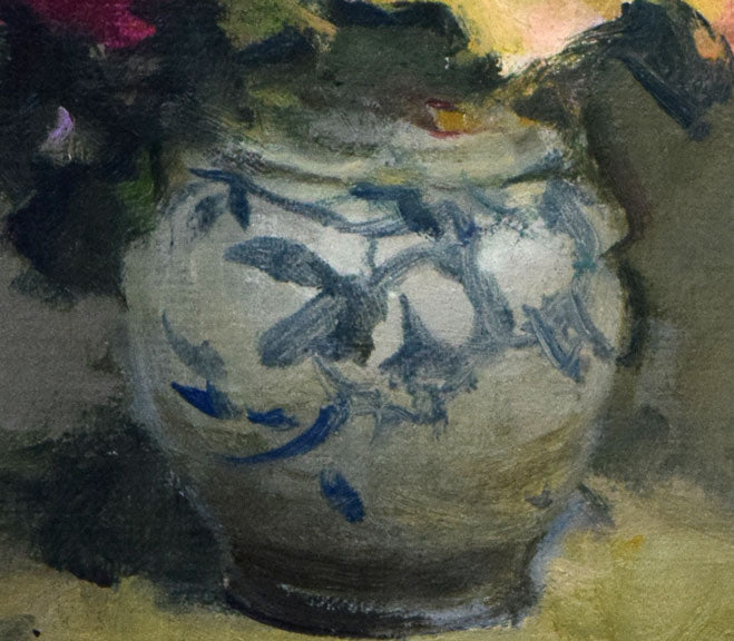 山崎翠祥「薔薇（銀縁）」油絵・F3号 絵画買取・販売の小竹美術