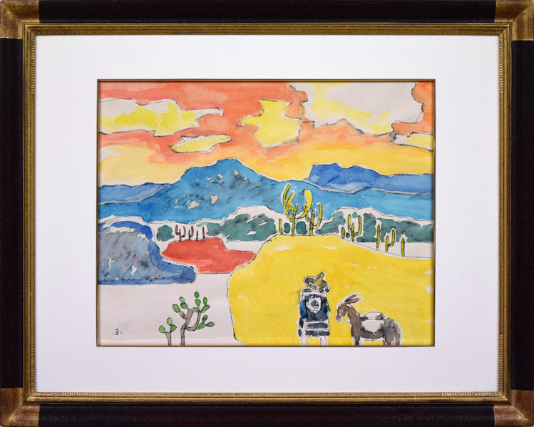 国松登「氷人」水彩画 絵画買取・販売の小竹美術