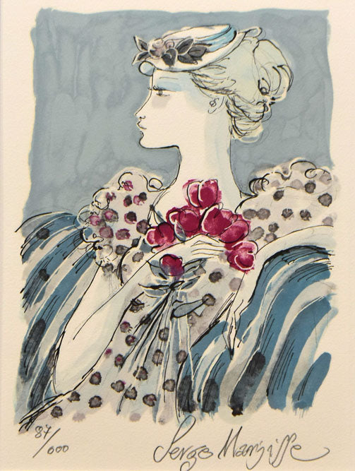 ◇ サージ・マルジス（Serge Marjisse） 水彩 「シャンパン