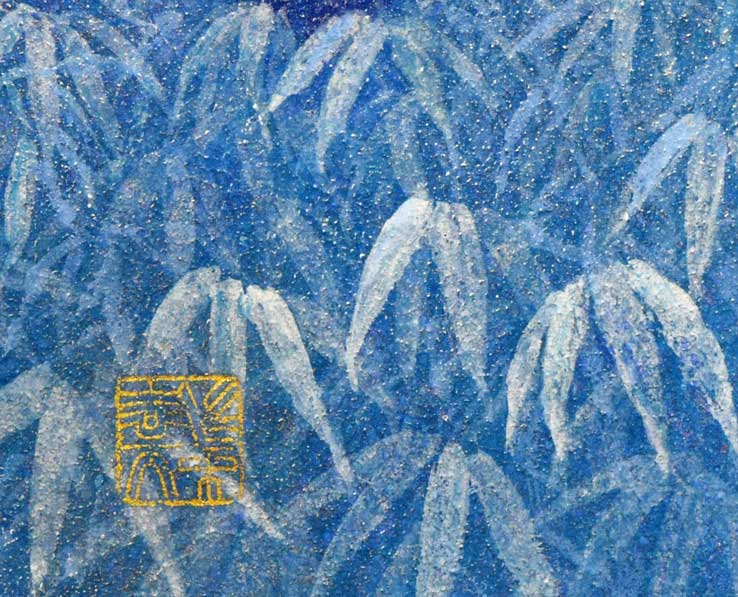 佐々木裕而「霧氷橅小径」日本画・P20号 絵画買取・販売の小竹美術