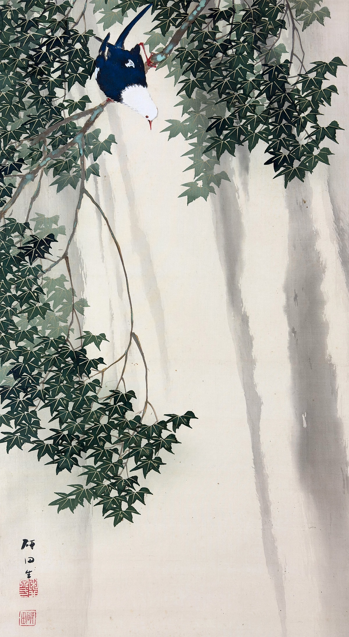 青楓に滝｜新・古美術 高美堂（こうびどう）｜掛軸販売・通販・買取