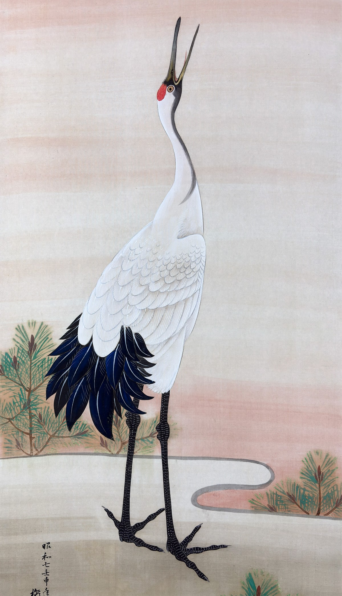 旭日に鶴｜新・古美術 高美堂（こうびどう）｜掛軸販売・通販・買取