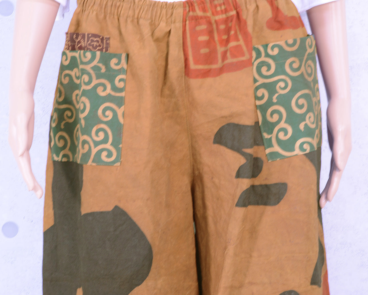 ワイドパンツ 大漁旗 柿渋染め 木綿 ポケット付き – KimonoStudio Matsuno