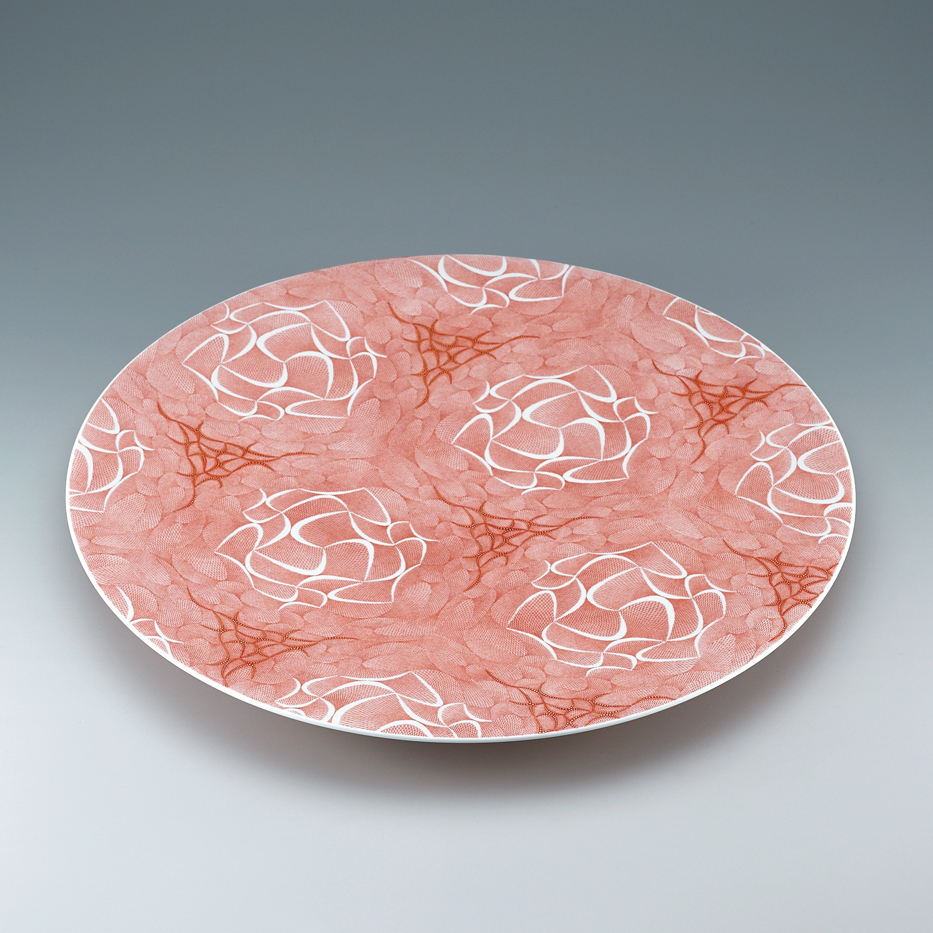 九谷赤絵網手皿(福島 武山)｜ギャラリージャパン