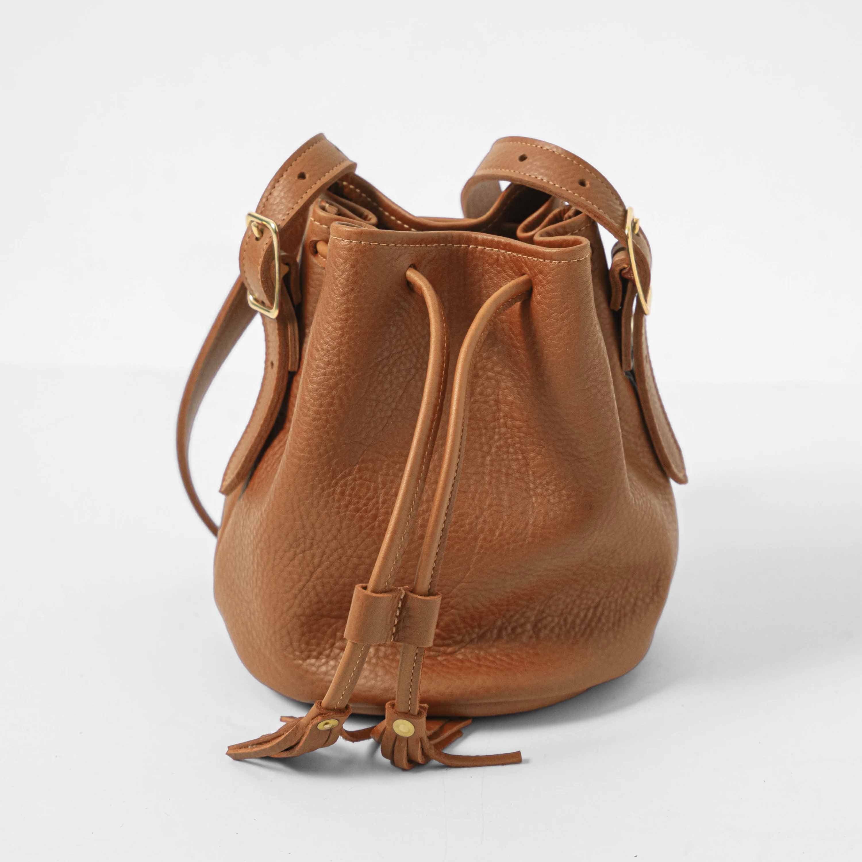 Leather Bucket Bag | Handmade leather crossbody bag by KMM & Co.