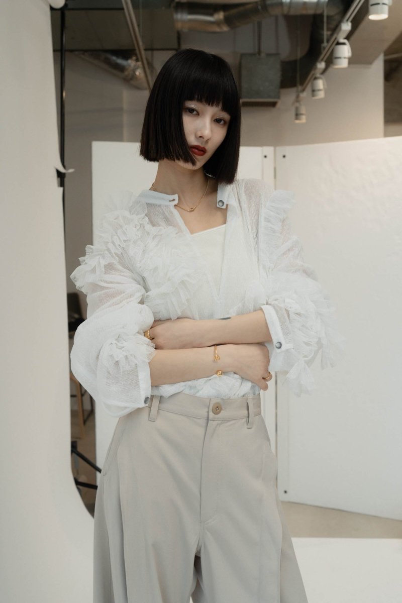 tulle design blouse/white | KNUTH MARF