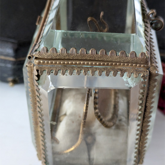 ベベルガラスの懐中時計ケース - アンティーク k-nuts