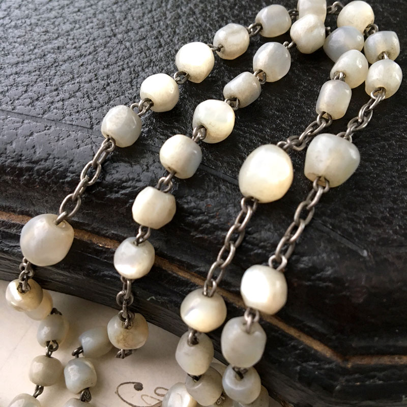 マザーオブパールのロザリオH - アンティーク k-nuts