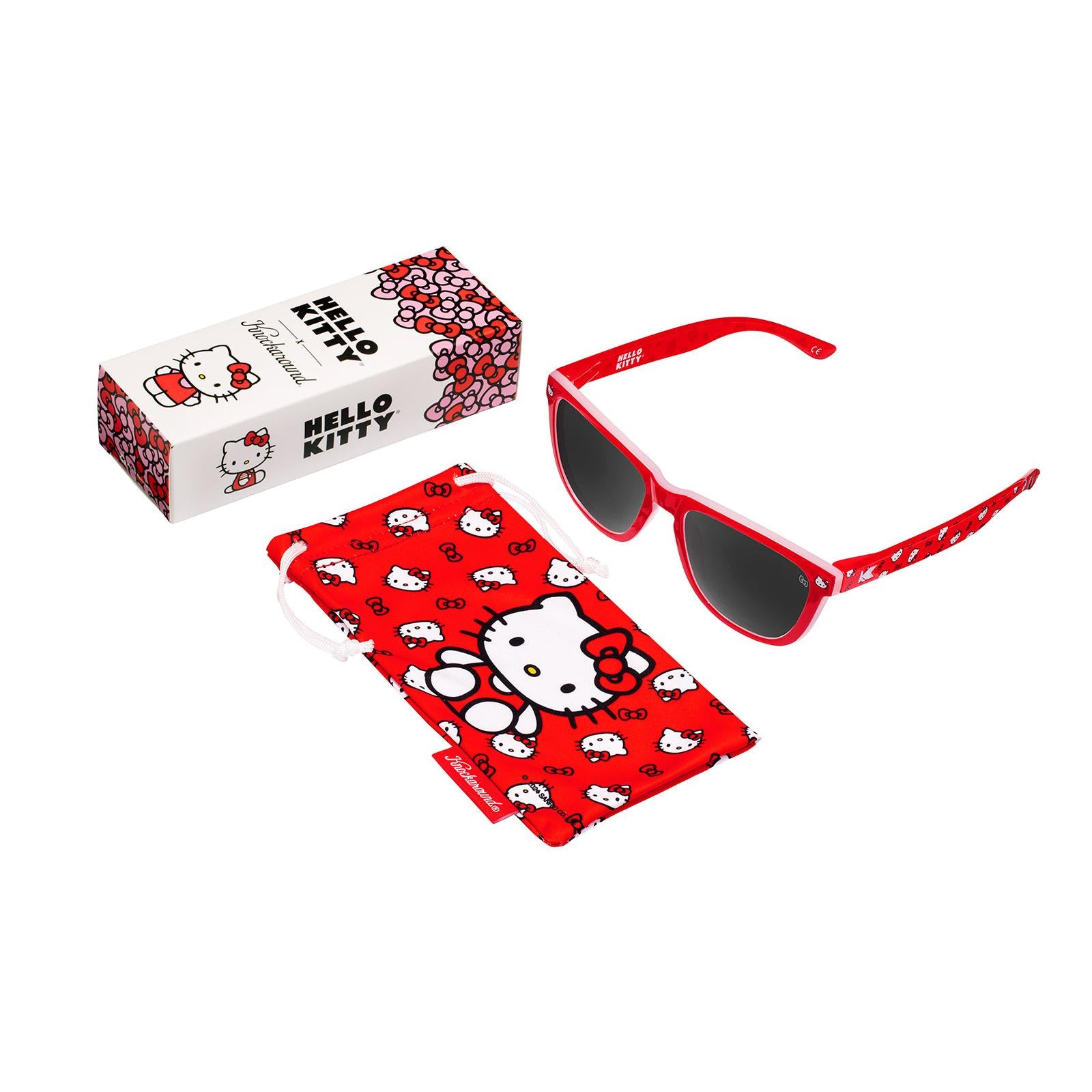 Polarized Red Hello Kitty Sunglasses with Black Lenses