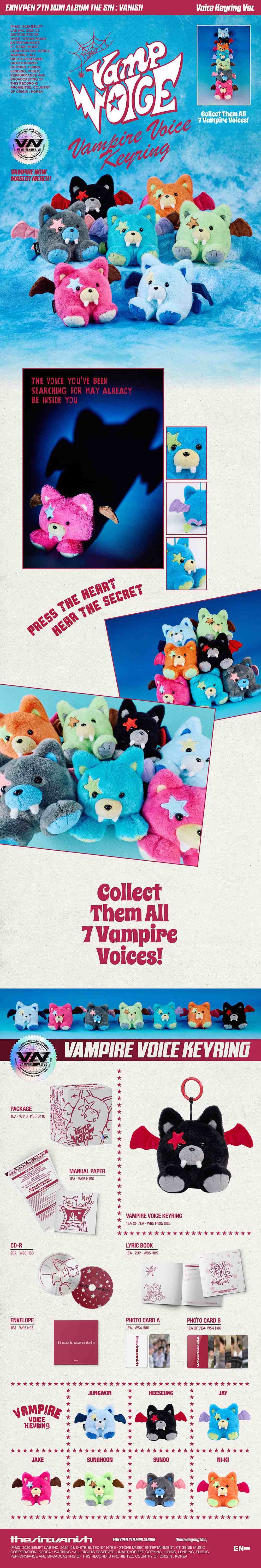 ENHYPEN - THE SIN : VANISH [7th Mini Album - Voice Keyring Ver