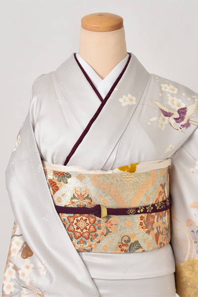 訪問着［鶴と金彩と刺繍］｜着物レンタルあき (来店着付け無料・全国