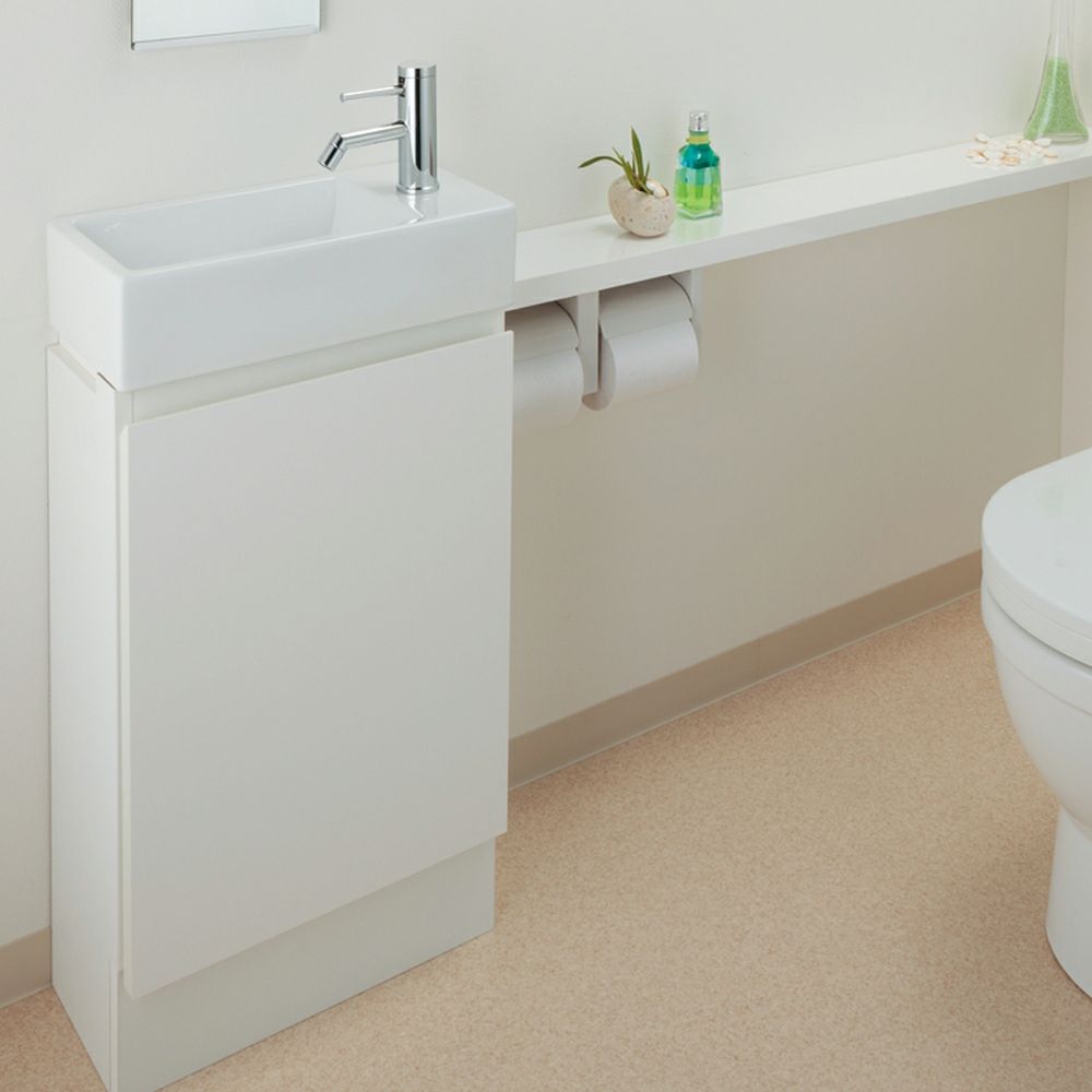 カクダイ 497-504-W 手洗カウンター（L・R兼用タイプ） 手洗器：493