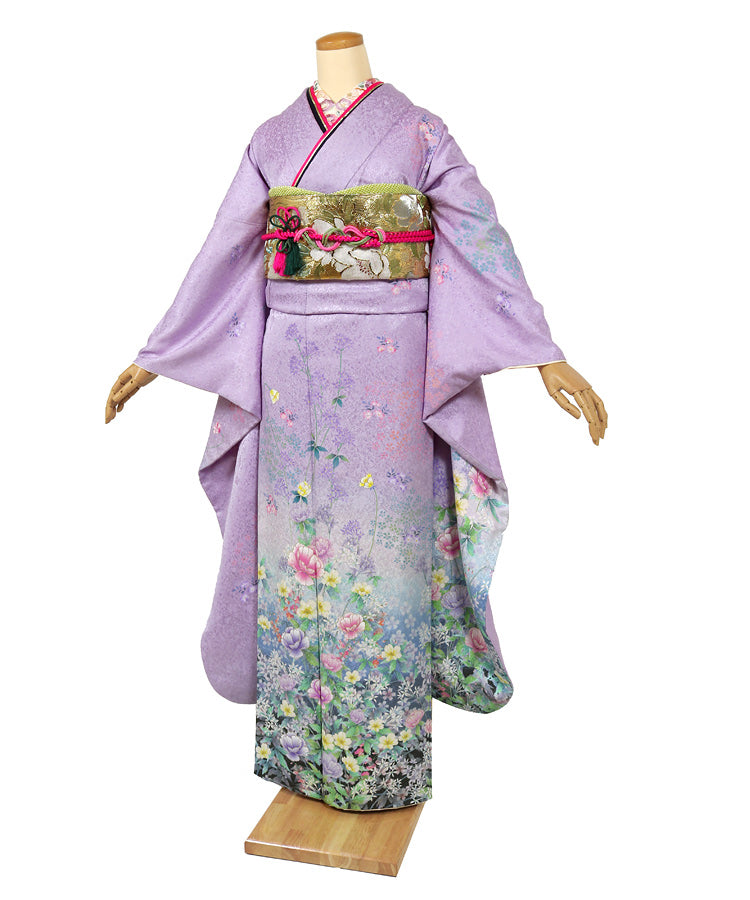 振袖 レンタル フルセット 藤色 紫 トールサイズ 大きいサイズ 適応