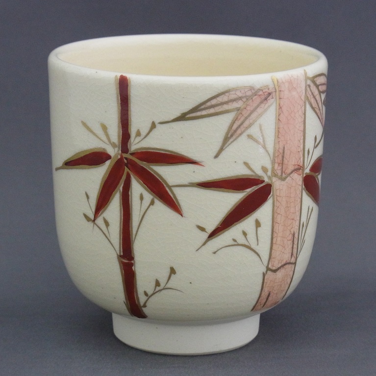 京焼(清水焼)八木海峰作 手描き湯呑(竹)｜茶器・煎茶道具｜京なごみ