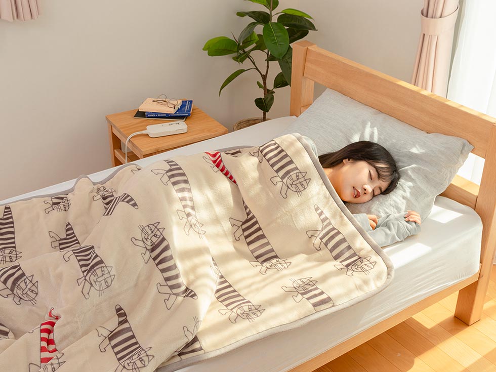 販売終了】電気毛布(掛け敷き)リサ・ラーソン188x120cmKDK-L125