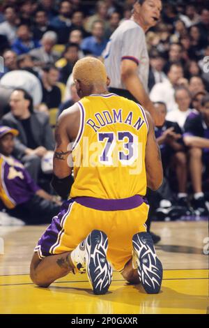 FILE: Dennis Rodman of the Los Angeles Lakers during a National