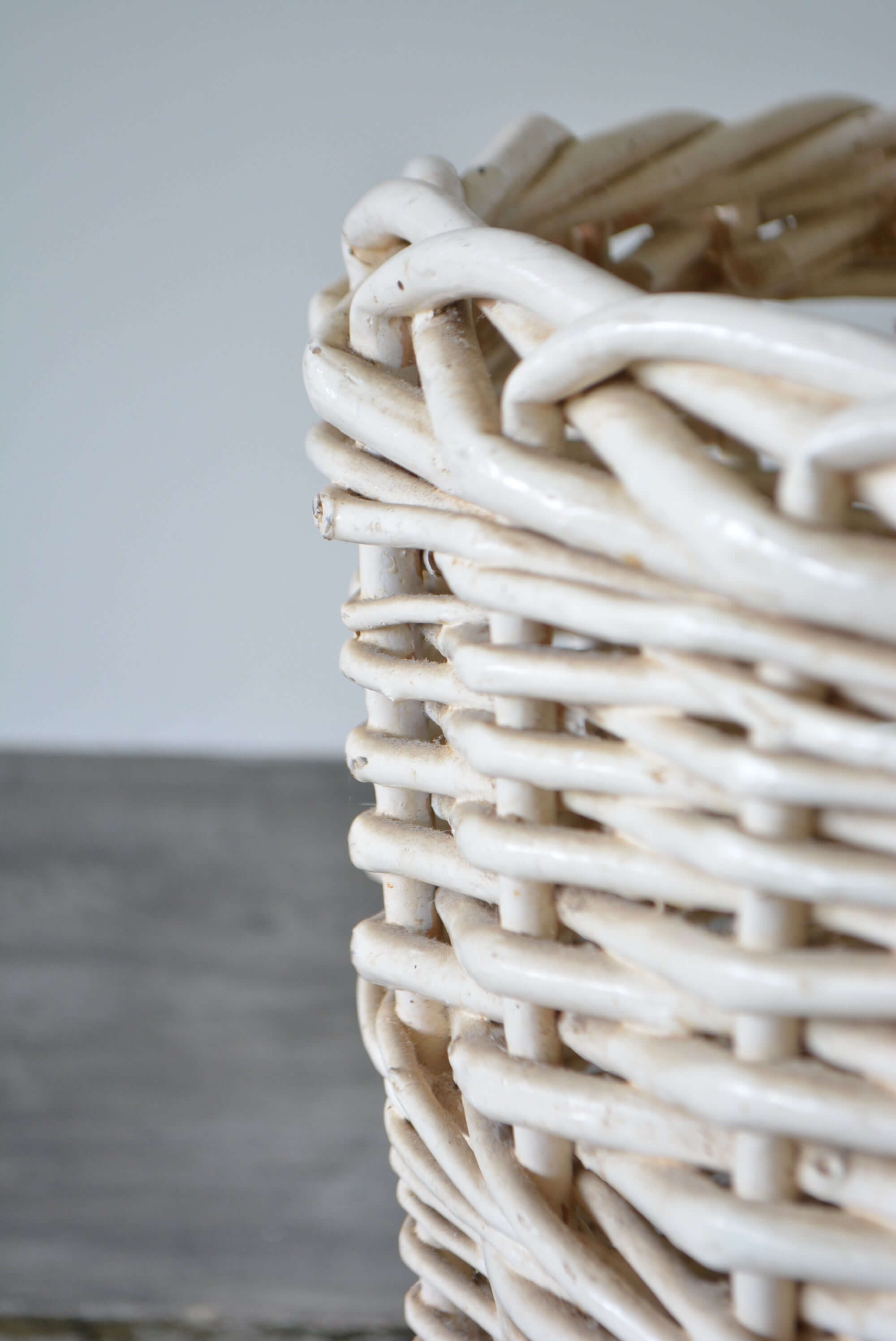 ラタン パニエ BIG フレンチバスケット L 藤/フランスブロカント