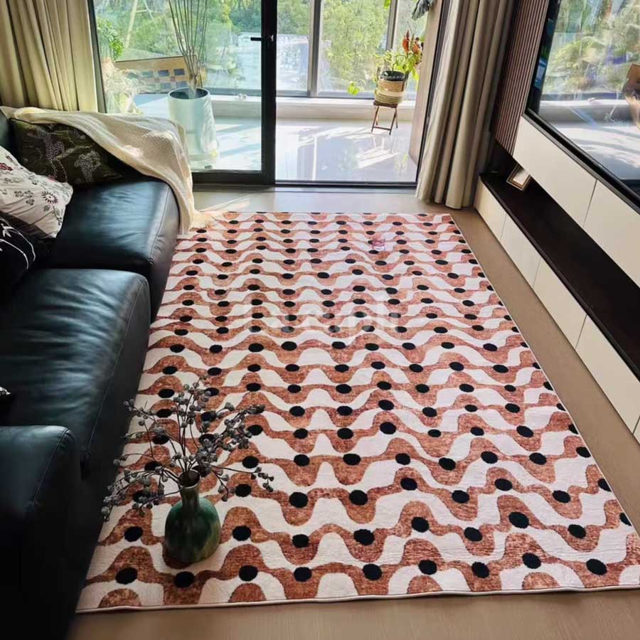 コーヒーカラーラグ (2designs)（茶）リラックスできる空間を演出