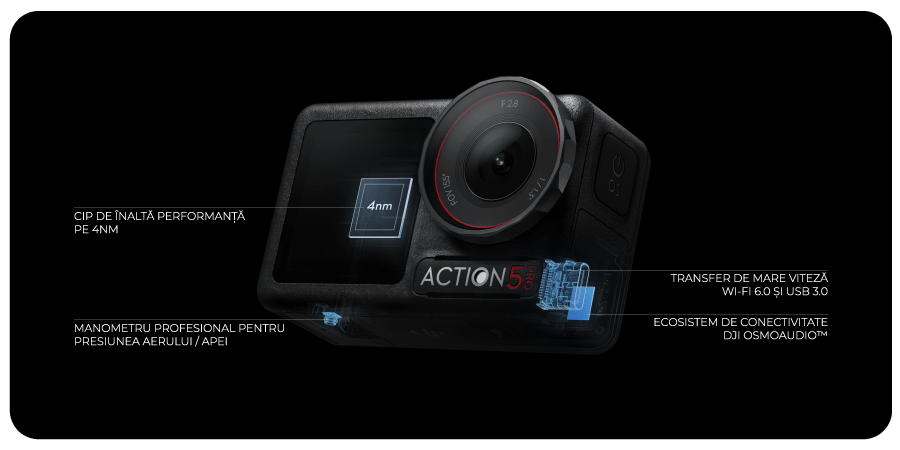Camera de acțiune DJI Osmo Action 5 Pro Adventure Combo - landtech.ro