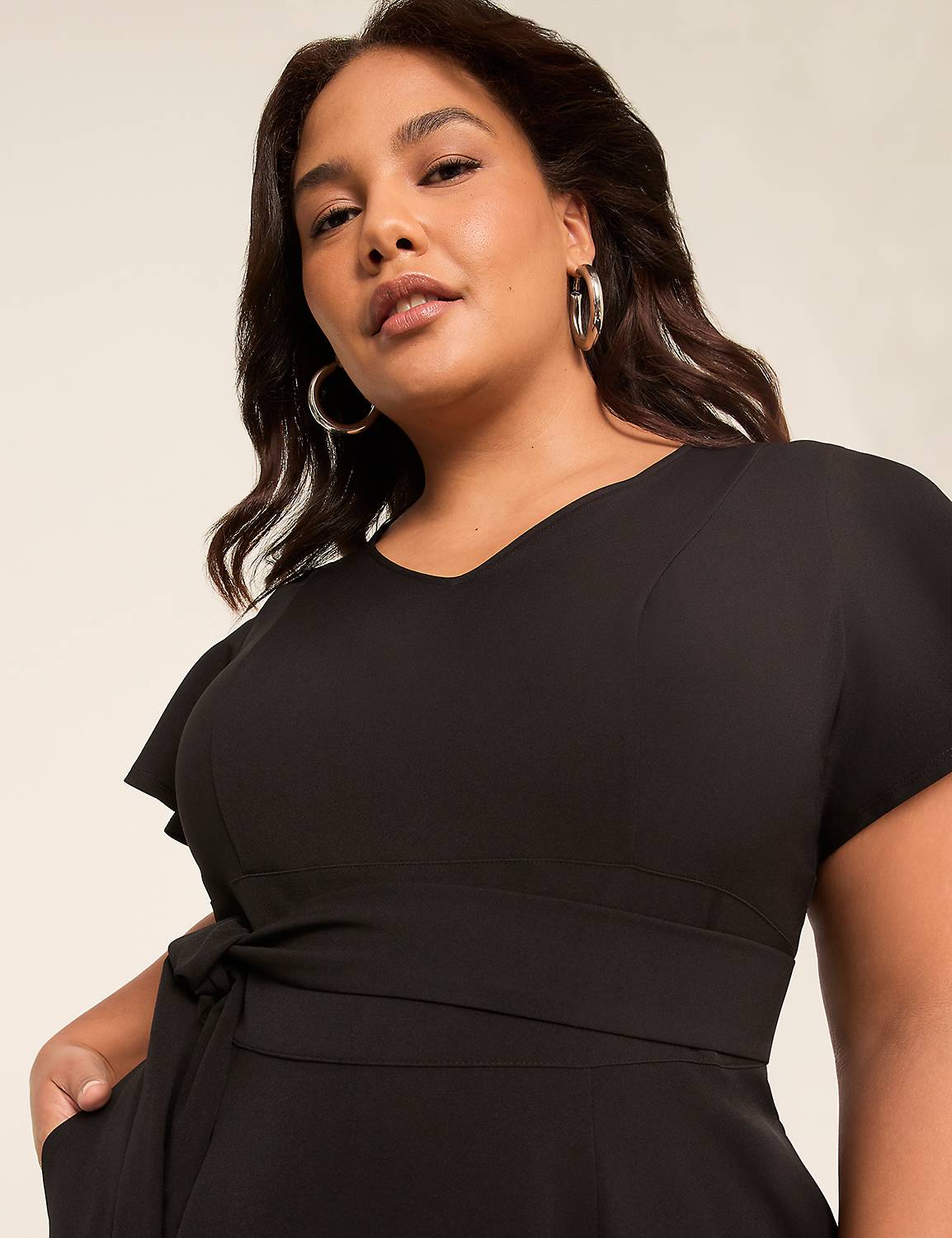 Lena V-Neck High-Low Midi Dress | LaneBryant