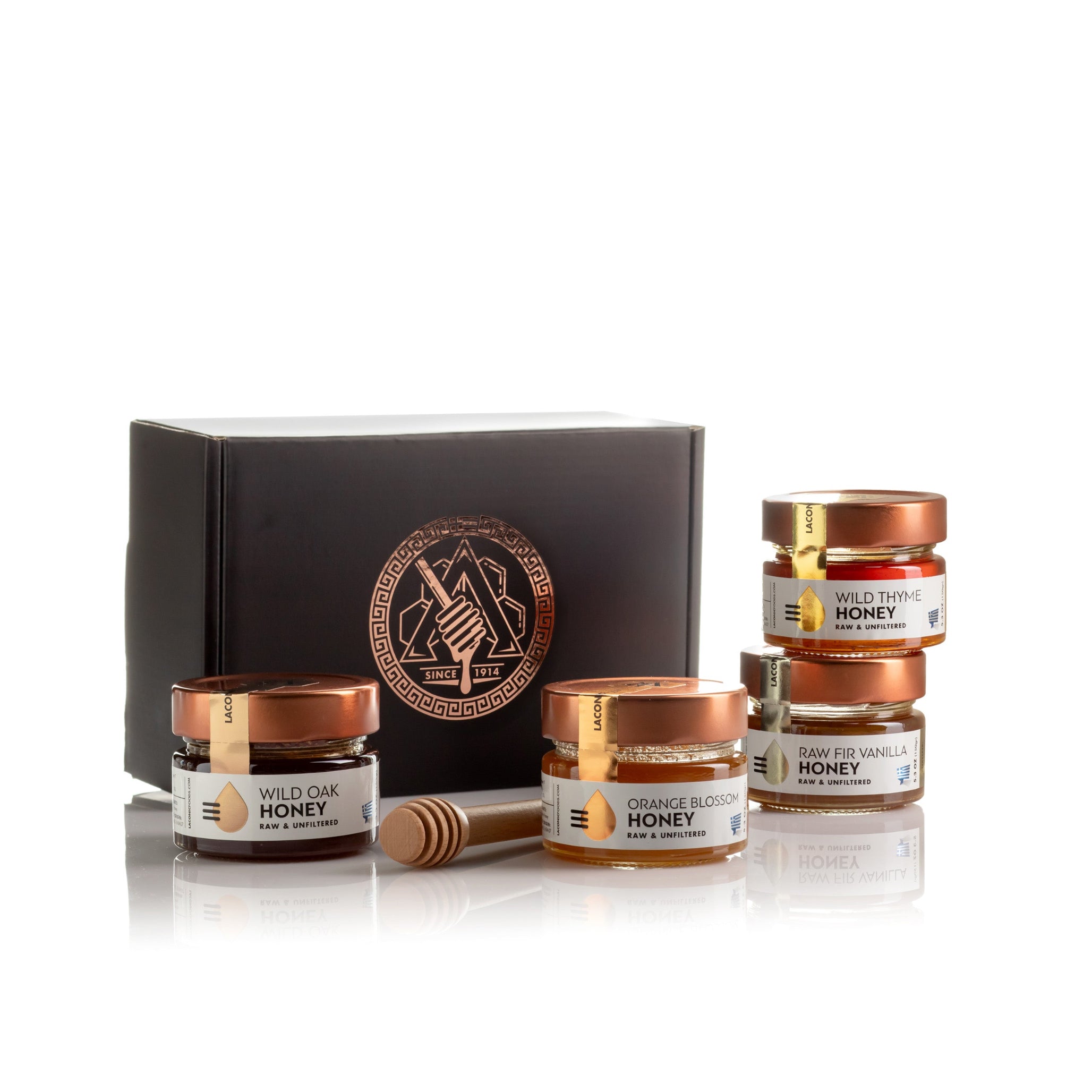 Greek Honey Gift Set – 4 Pack | Raw & Unfiltered Gourmet Honey