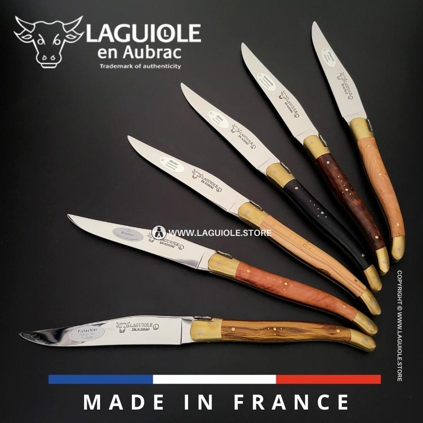 Set of 6 Laguiole en Aubrac Steak Knives 6 Mixed wood handle
